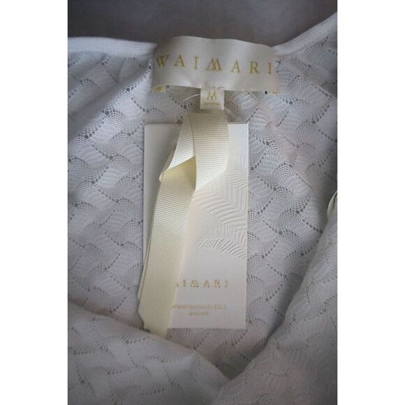 Waimari D267LCW Women's Sz Medium White Levisa Fringe Hem Halter Midi Dress - Picture 3 of 15